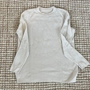 lululemon athletica Neutral Cream Ribbed Crew Sweater